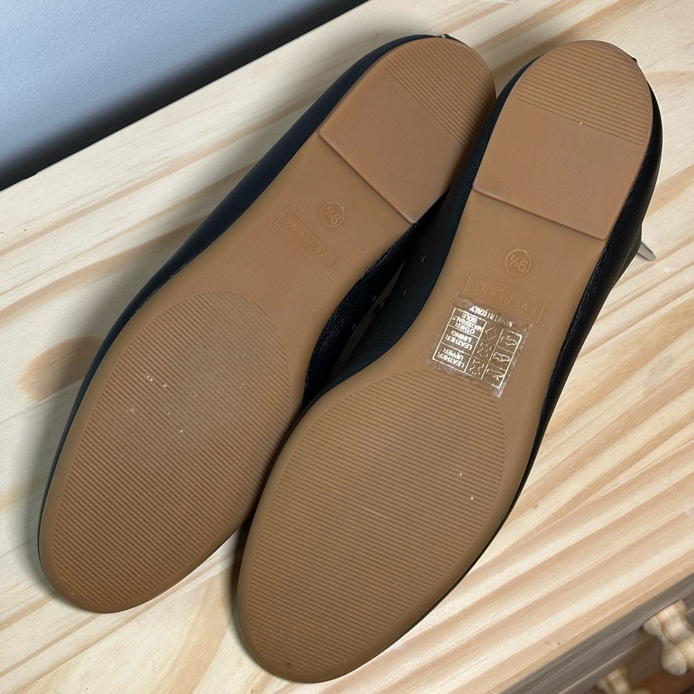 Everlane The Glove Flats Black Leather size 9.5 NWOT - Picture 7 of 8